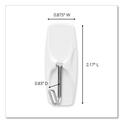 Command™ Medium Wire Hooks, Metal Wire, Silver/White, Supports 2 lb, 13/Pack (MMM1706513)