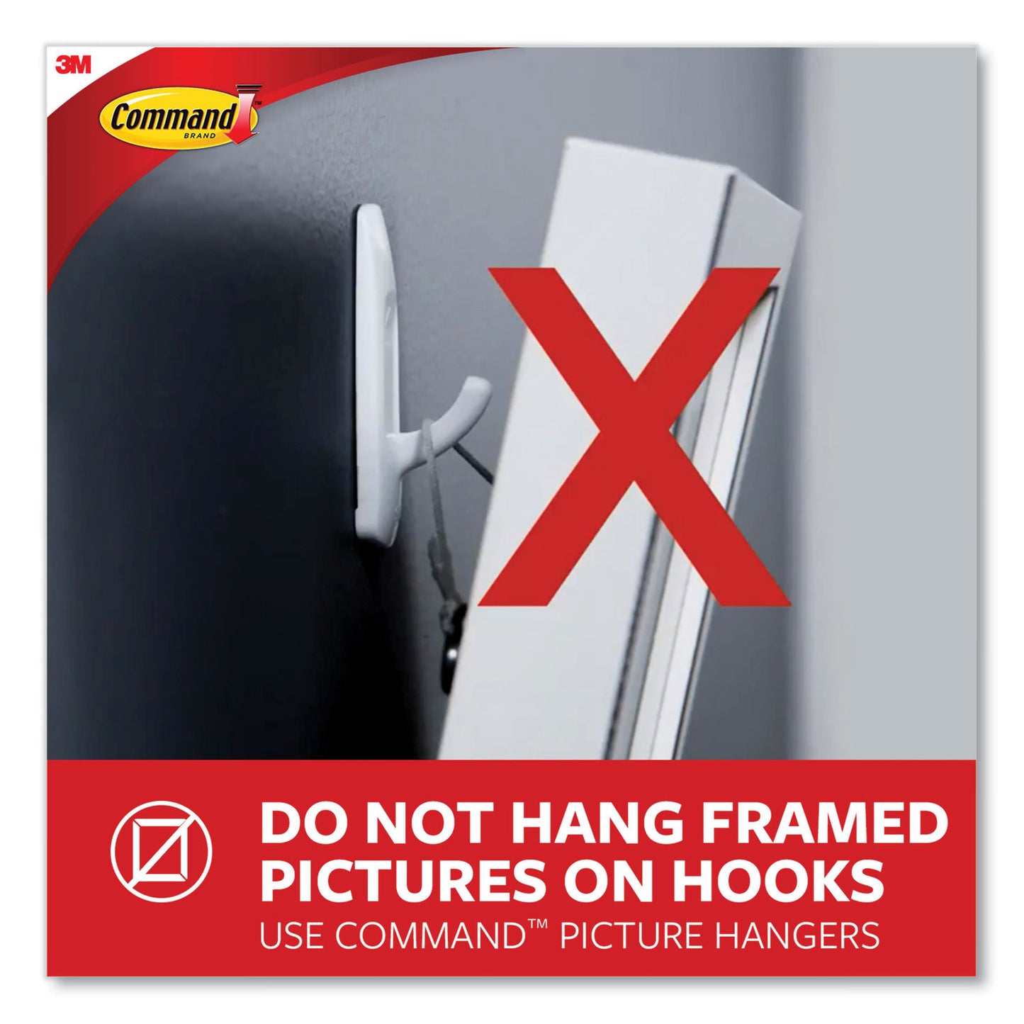 Command™ Medium Wire Hooks, Metal Wire, Silver/White, Supports 2 lb, 13/Pack (MMM1706513)