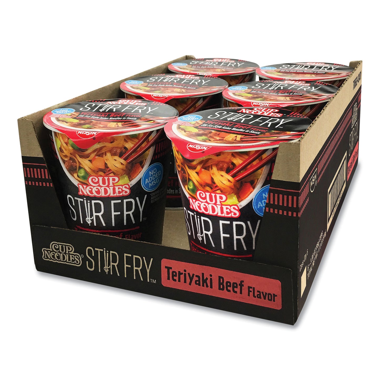 Nissin® Cup Noodles Stir Fry, Teriyaki Beef, 3 oz Cup, 6/Carton (NSFNIS42401)