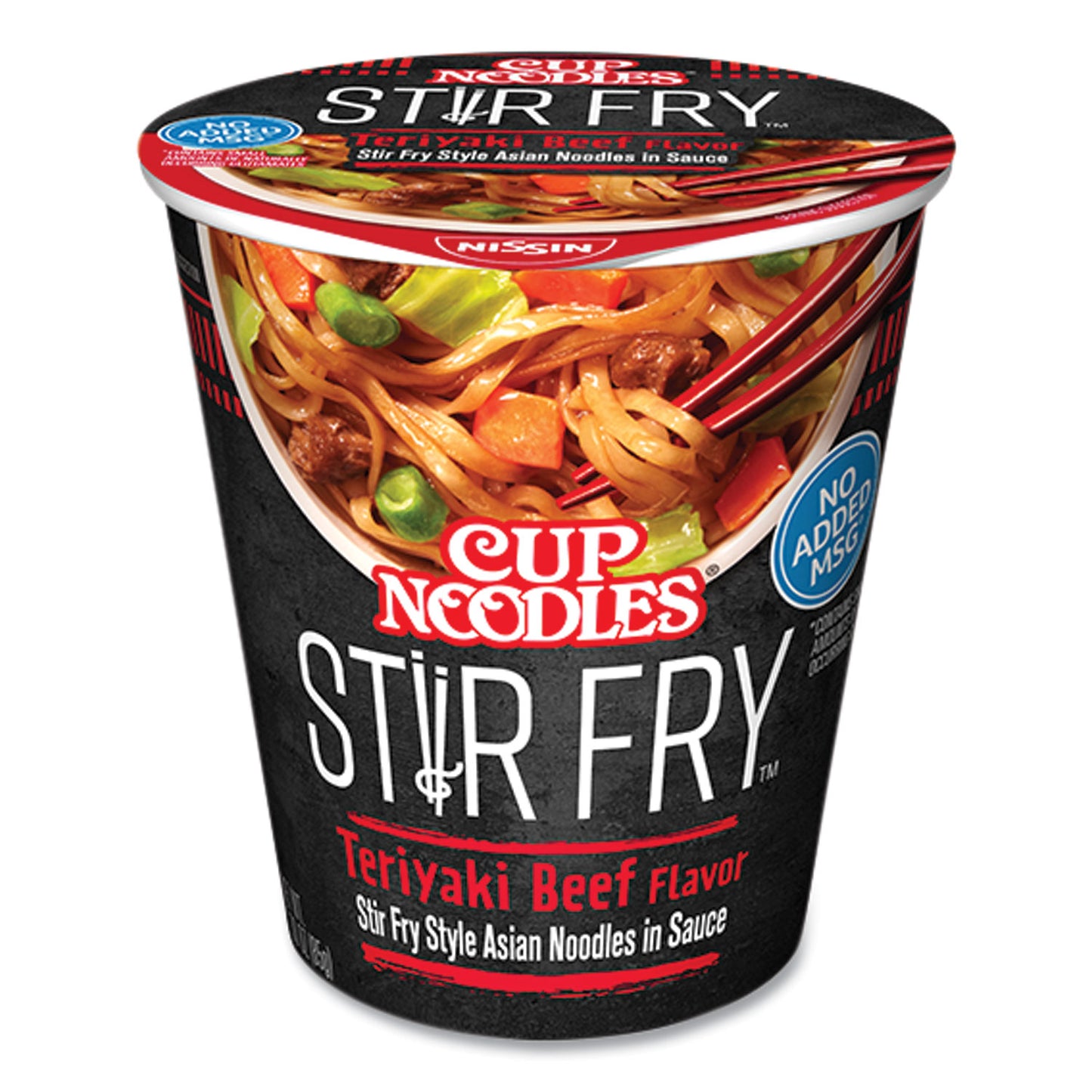 Nissin® Cup Noodles Stir Fry, Teriyaki Beef, 3 oz Cup, 6/Carton (NSFNIS42401)