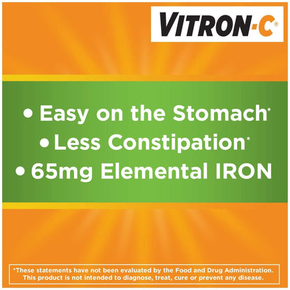 Vitron-C® Multivitamin Supplement Ascorbic Acid / Iron 125 mg - 65 mg Strength Tablet 60 per Bottle (699765_BT)