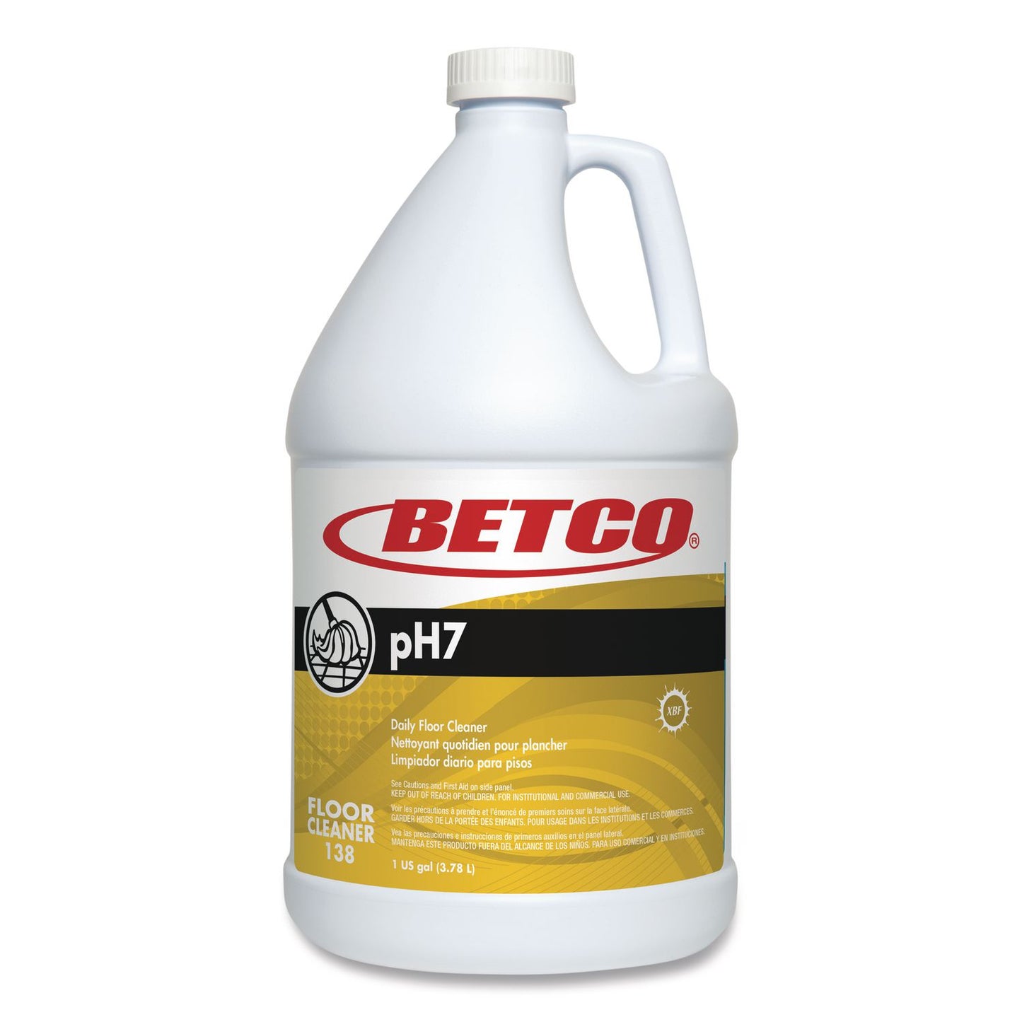 Betco® pH7 Floor Cleaner, Lemon Scent, 1 gal Bottle (BET1380400EA)