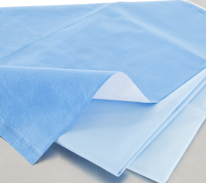QUICK CHECK* H100 Sterilization Wrap White / Blue 15 X 15 Inch Dual Layer SMS Polypropylene Steam / EO Gas / Hydrogen Peroxide (840352_BG)