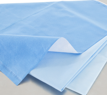 QUICK CHECK* H100 Sterilization Wrap White / Blue 15 X 15 Inch Dual Layer SMS Polypropylene Steam / EO Gas / Hydrogen Peroxide (840352_CS)