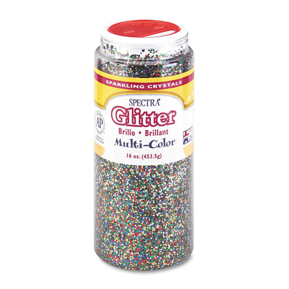 Pacon® Spectra Glitter, 0.04 Hexagon Crystals, Multicolor, 16 oz Shaker-Top Jar (PAC91790)