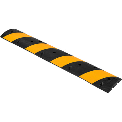 Global Industrial Portable Rubber Speed Bump, 72"L, Black w/ Yellow Stripes (WB708109)