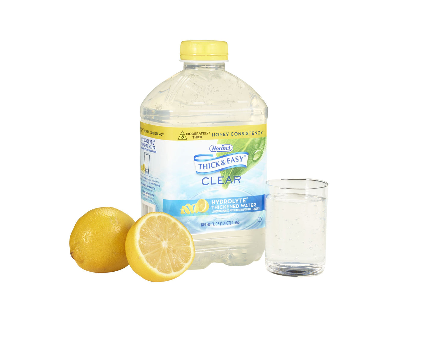 Thick & Easy® Hydrolyte® Thickened Water 46 oz. Bottle Lemon Flavor Liquid IDDSI Level 3 Moderately Thick/Liquidized (732818_EA)