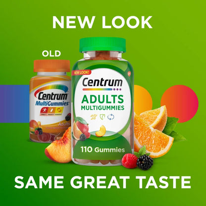 Centrum® Multivitamin Supplement Gummy 110 per Bottle Fruit Flavor (1230537_BT)