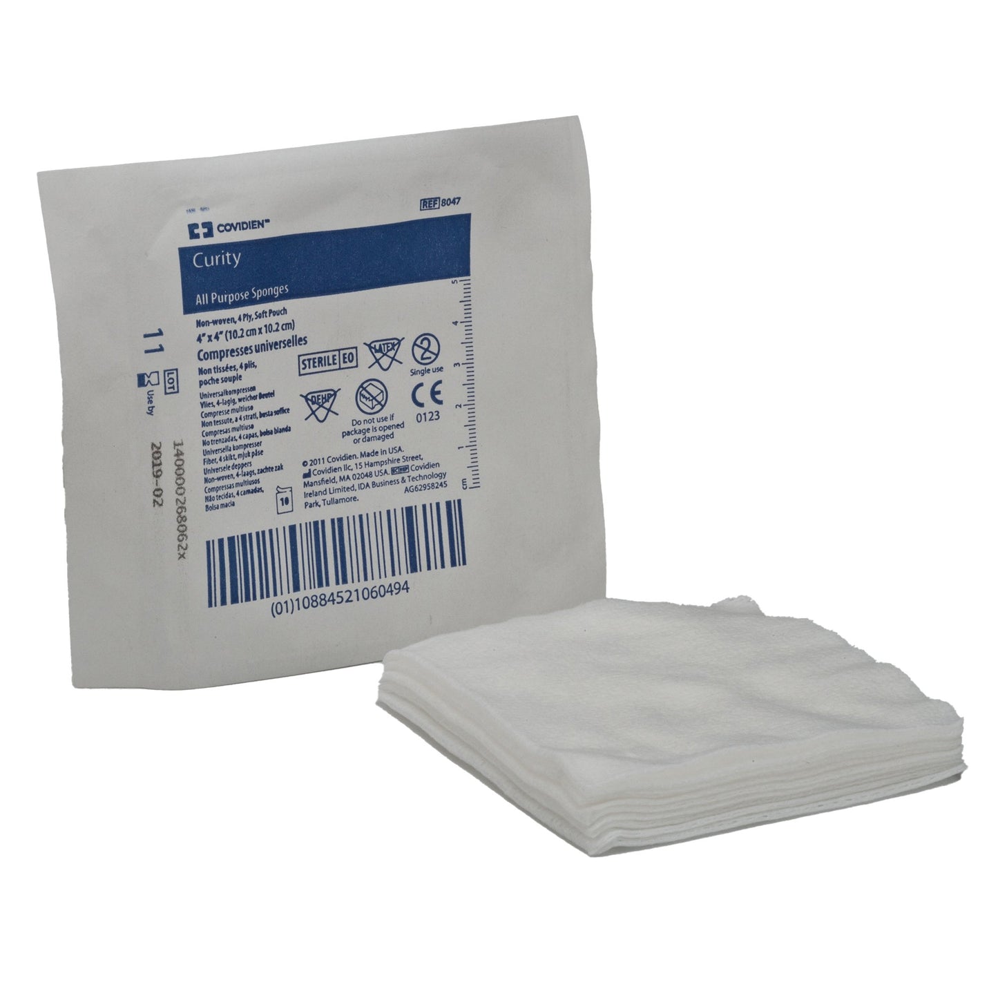 Curity™ Nonwoven Sponge 4 X 4 Inch 4-Ply Sterile 10 per Pouch (401591_TR)