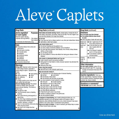Aleve® Pain Relief 220 mg Strength Naproxen Sodium Tablet 90 per Bottle (1194964_BT)