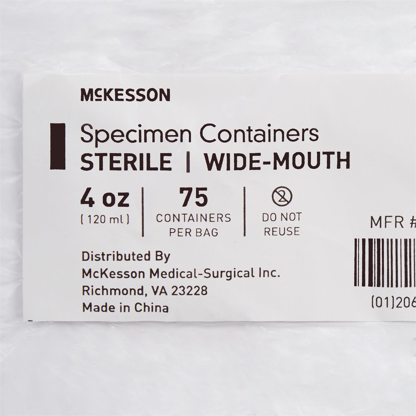 McKesson Specimen Container for Pneumatic Tube Systems 120 mL (4 oz.) Screw Cap Sterile (503927_EA)
