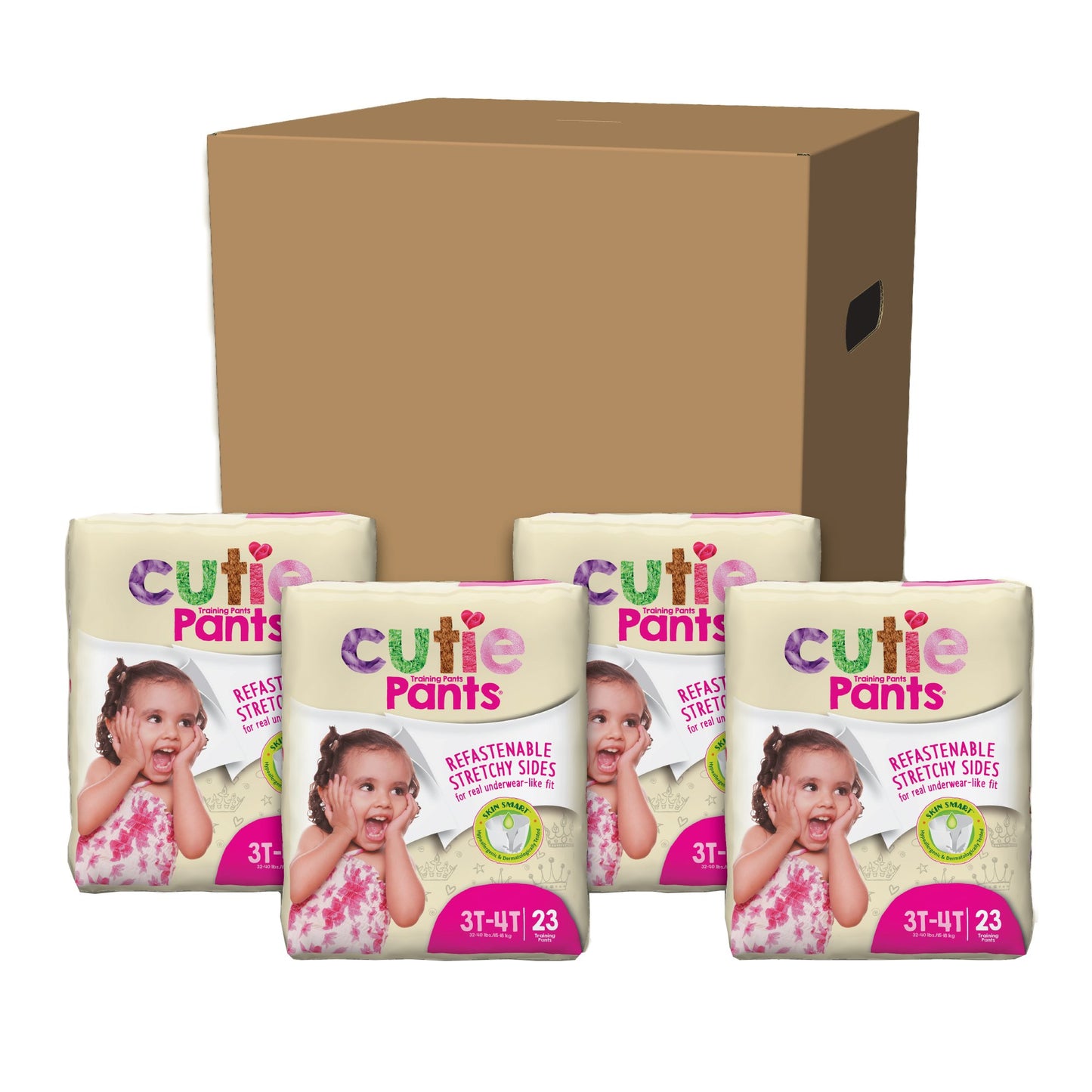 Cutie Pants® Female Toddler Training Pants Size 3T to 4T Disposable Heavy Absorbency (831580_BG)