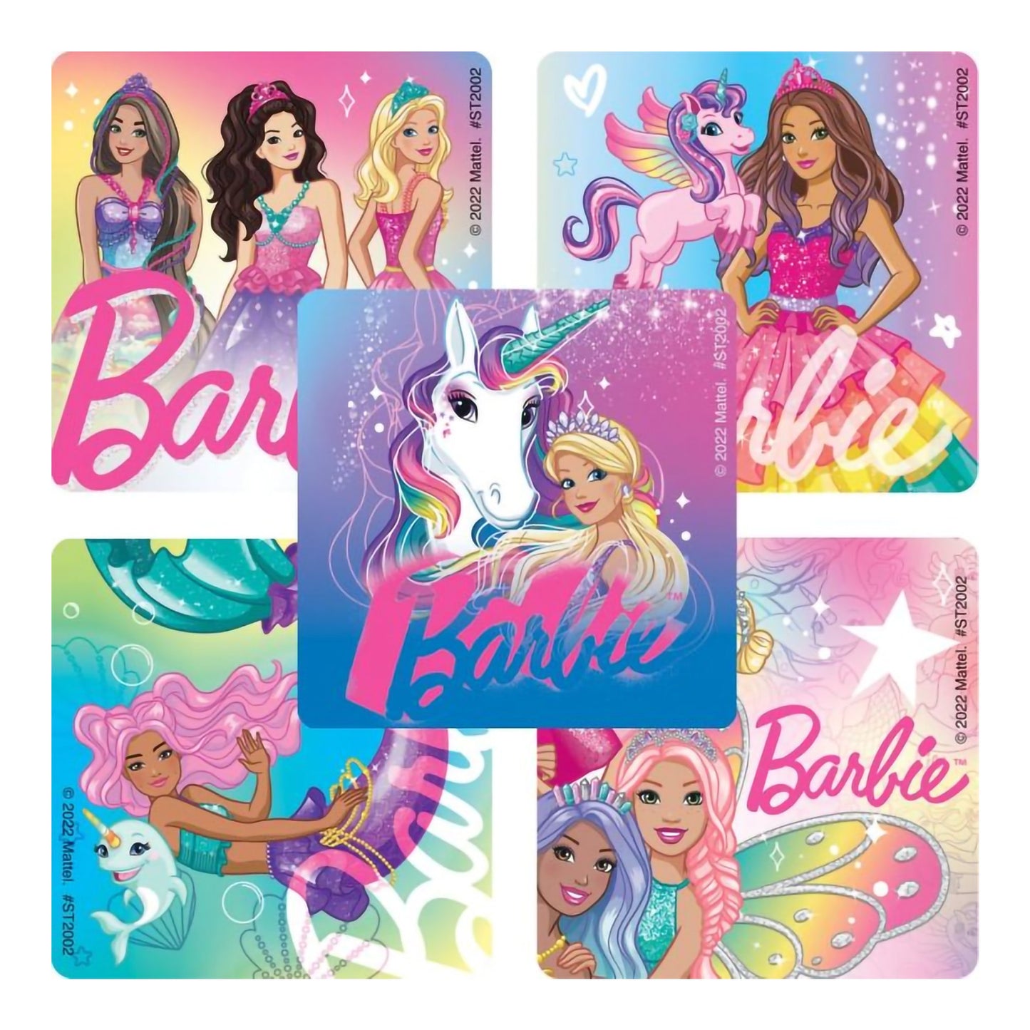 SmileMakers® 100 per Roll Barbie Fantasy Sticker 2-1/2 Inch (1236297_RL)