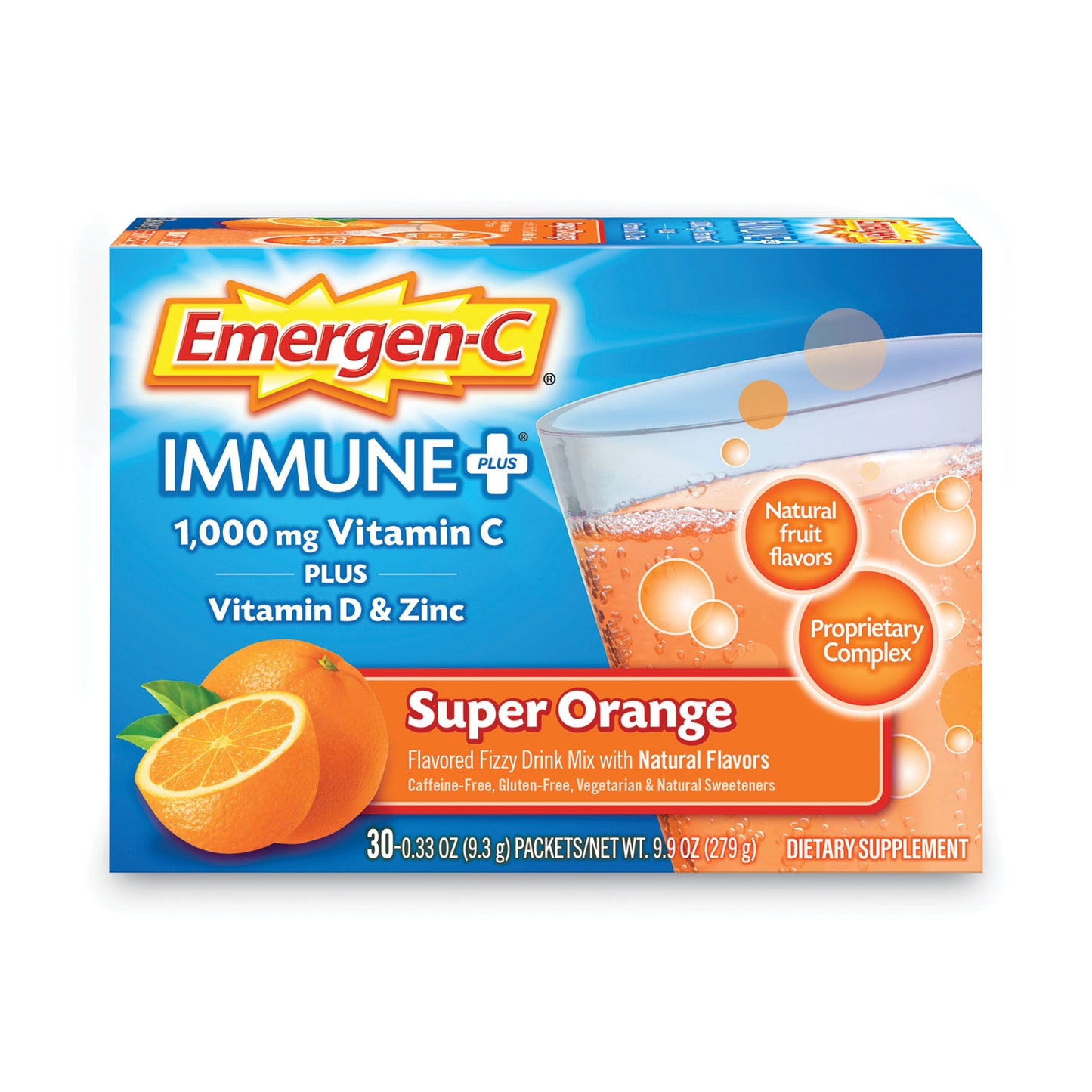 Emergen-C® Immune+ Formula, 0.33 oz, Super Orange, 30 Packets (PFYF85898100042)
