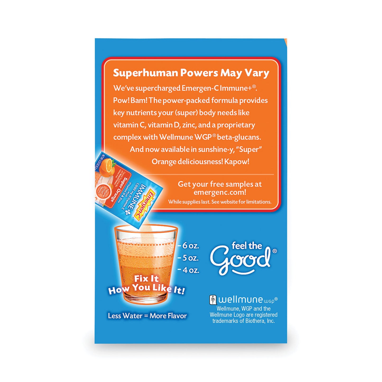 Emergen-C® Immune+ Formula, 0.33 oz, Super Orange, 30 Packets (PFYF85898100042)