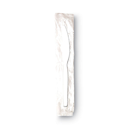 Dixie® Individually Wrapped Mediumweight Polystyrene Cutlery, Knife, Plastic, White, 1,000/Carton (DXEKM23C7)
