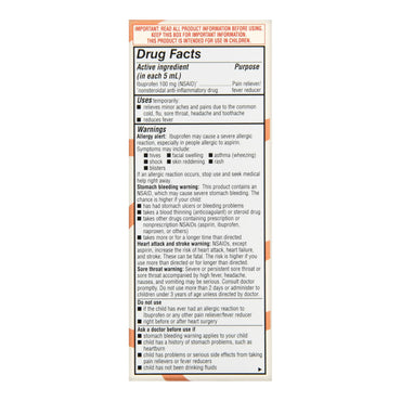 Foster & Thrive™ Children's Pain Relief 100 mg / 5 mL Strength Ibuprofen Oral Suspension 4 oz. (1238936_EA)