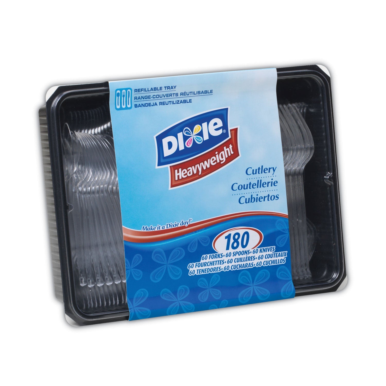 dixie-cutlery-keeper-tray-w-clear-plastic-utensils-600-forks-num-dxech0180dx7ct_1