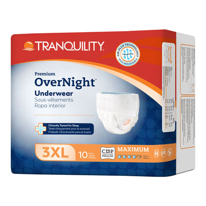 Tranquility® Premium OverNight™ Unisex Adult Absorbent Underwear Pull On with Tear Away Seams 3X-Large Disposable Heavy Absorbency (1252478_CS)