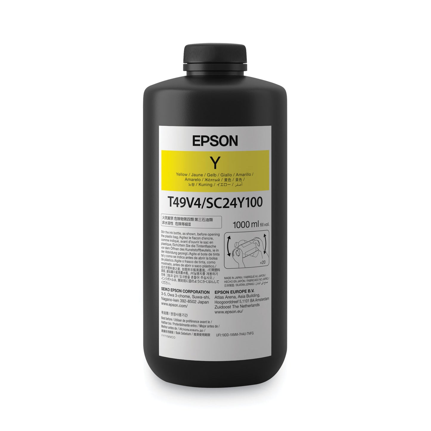 Epson® T49V410 (T49V) UltraChrome UV Ink, 1,000 mL, Yellow (EPST49V410)