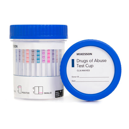 McKesson Drugs of Abuse Test Kit AMP, BAR, BUP, BZO, COC, mAMP/MET, MDMA, MOP300, MTD, OXY, PCP, THC (OX, pH, SG) 25 Tests CLIA Waived (1101519_CS)