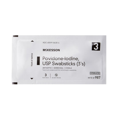 McKesson Impregnated Swabstick 10% Strength Povidone-Iodine Individual Packet Sterile (854753_BX)