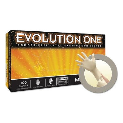 Ansell Evolution One EV-2050 Latex Exam Gloves, Large, Natural Rubber Latex (748-EV-2050-L)