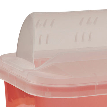 SharpSafety™ Sharps Container Translucent Red Base 10 H X 10-1/2 W X 7-1/4 D Inch Horizontal Entry 2 Gallon (191568_EA)