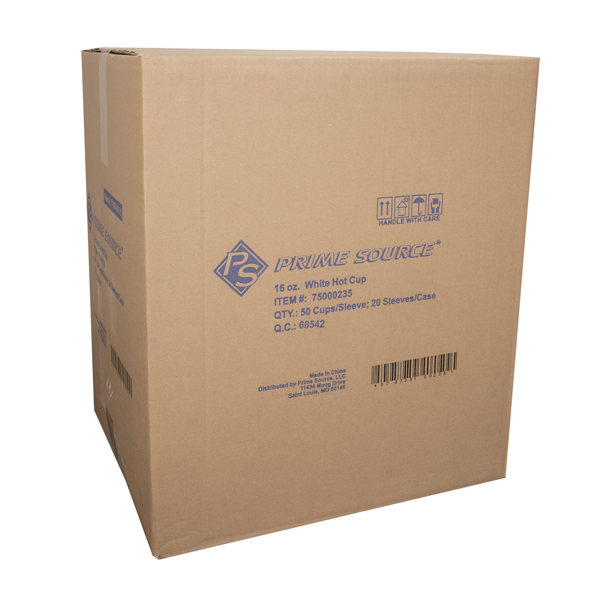 Prime Source® Paper Hot Cup, White, 16 oz (75000235)