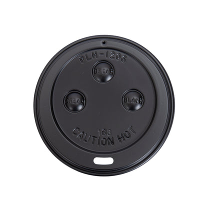 Prime Source® Polystyrene Hot Cup Lid, Black, 10/12/16/20/24 oz (75000249)