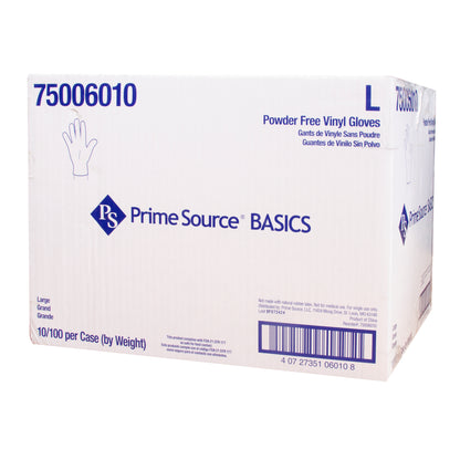 Prime Source® Vinyl Powder Free Glove, Clear, Large (75006010)