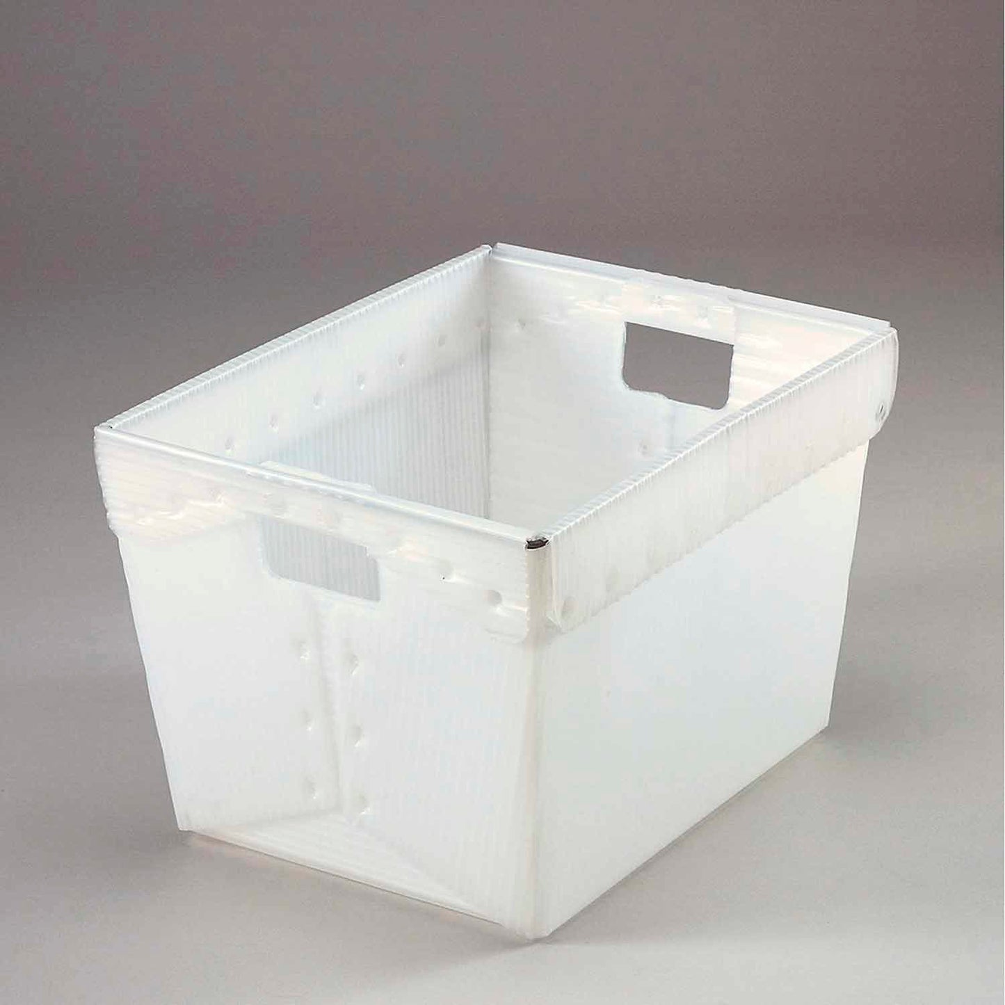 Global Industrial Corrugated Plastic Postal Nesting Tote, 18-1/2"L x 13-1/4"W x 12"H, Natural (WB753500)