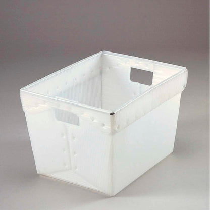 Global Industrial Corrugated Plastic Postal Nesting Tote, 18-1/2"L x 13-1/4"W x 12"H, Natural (WB753500)