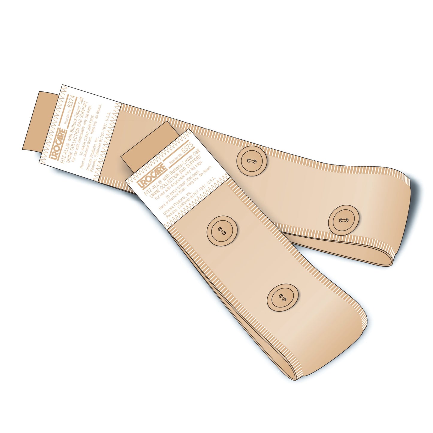 Fitz-All® Fabric Leg Straps with Buttons Upper Fits Up to 24 Inch, Lower Fits Up to 18 Inch, NonSterile (832957_EA)