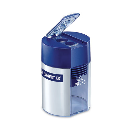 staedtler-r-cylinder-handheld-pencil-sharpener-two-hole-1-63-x-2-25-blue-silver-std512001a6_2