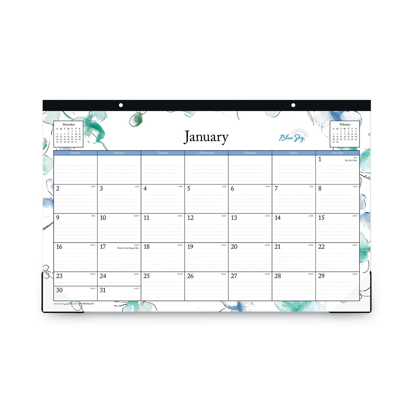 lindley-desk-pad-floral-artwork-17-x-11-white-blue-green-sheets-black-binding-clear-corners-12-month-jan-to-dec-2025-bls100024_2