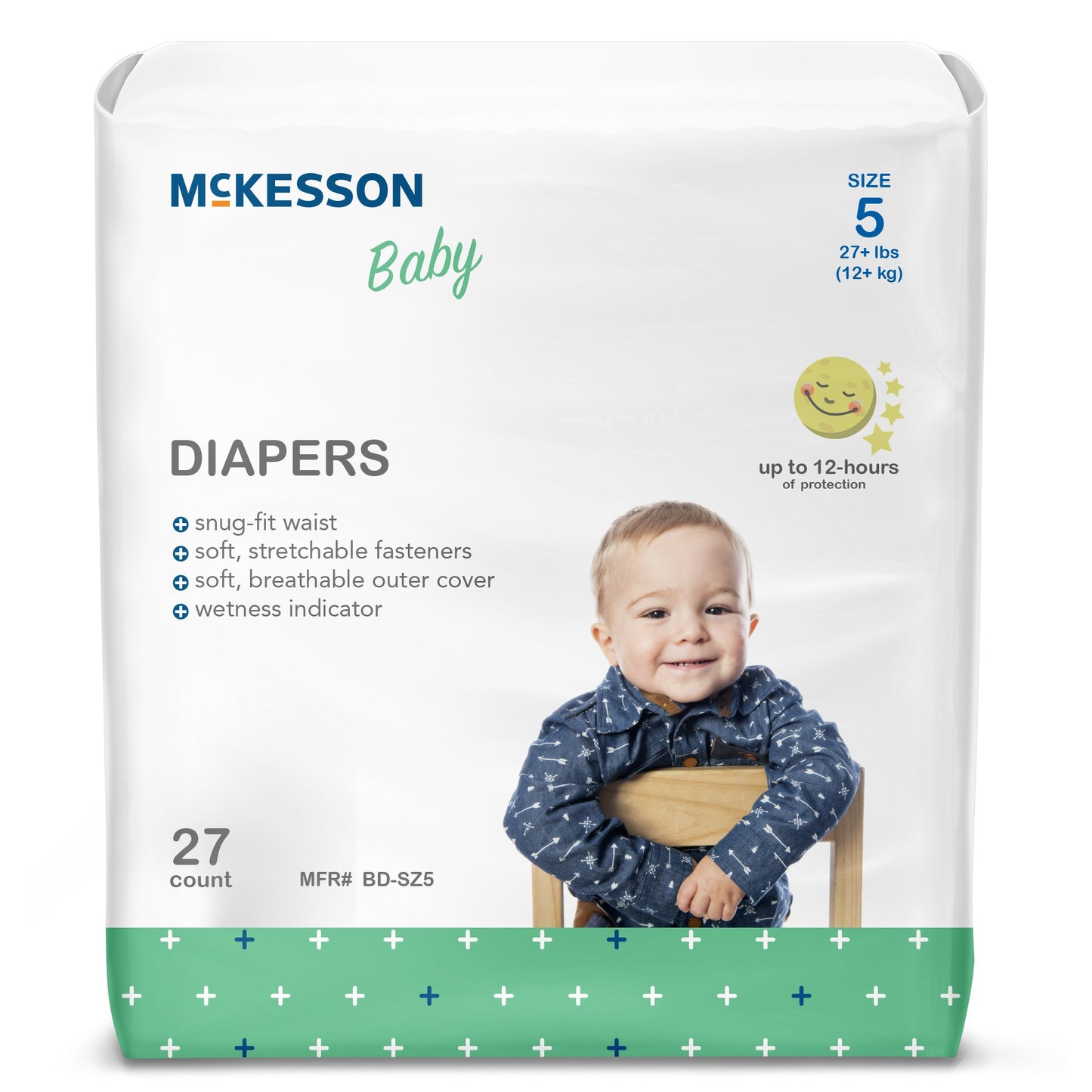 McKesson Unisex Baby Diaper Size 5 Disposable Heavy Absorbency (1144478_BG)