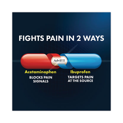 Advil® Dual Action with Acetaminophen and Ibuprofen Caplets, 50 Packets of 2 Caplets (AVL014795)
