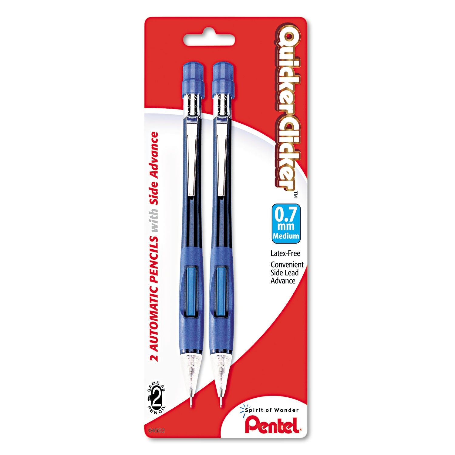 pentel-r-quicker-clicker-mechanical-pencil-0-7-mm-hb-2-black-lead-blue-barrel-2-pack-penpd347bp2k6_1