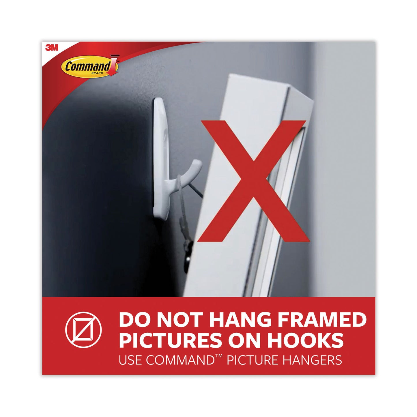 Command™ Small Wire Hooks, Small, Plastic/Metal, Clear, 0.5 lb Capacity, Clear, 15 Hooks and 20 Strips/Pack (MMM17067CLR15NA)