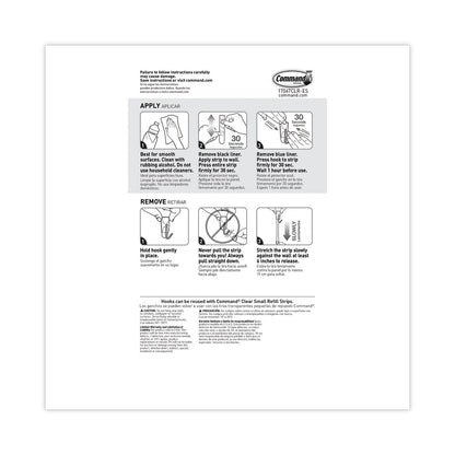 Command™ Small Wire Hooks, Small, Plastic/Metal, Clear, 0.5 lb Capacity, Clear, 15 Hooks and 20 Strips/Pack (MMM17067CLR15NA)