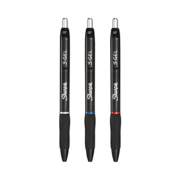 Sharpie® S-Gel™ S-Gel High-Performance Gel Pen, Retractable, Medium 0.7 mm, Assorted Ink Colors, Black Barrel, Dozen (SAN2096153)