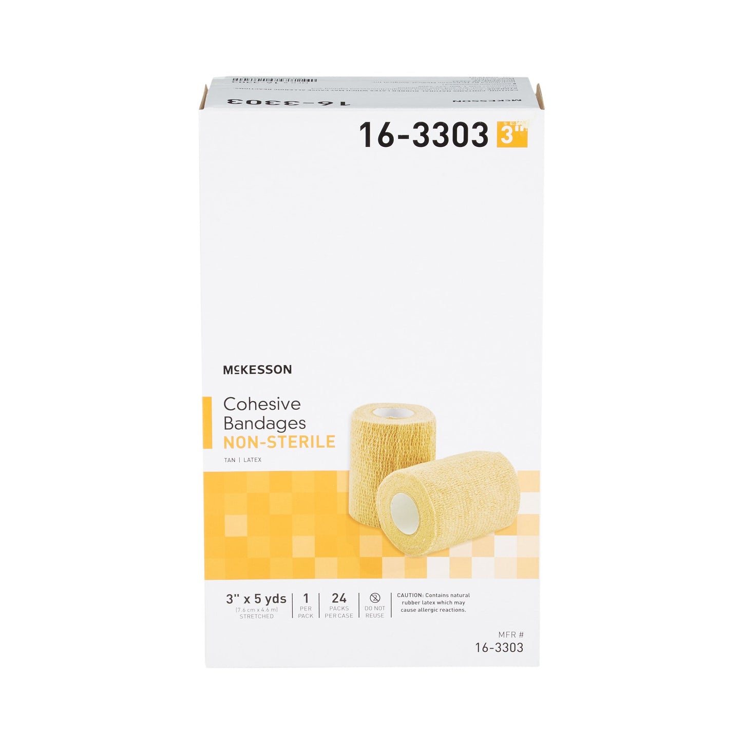 McKesson Cohesive Bandage 3 Inch X 5 Yard Self-adherent Closure Tan NonSterile Standard Compression (464153_CS)