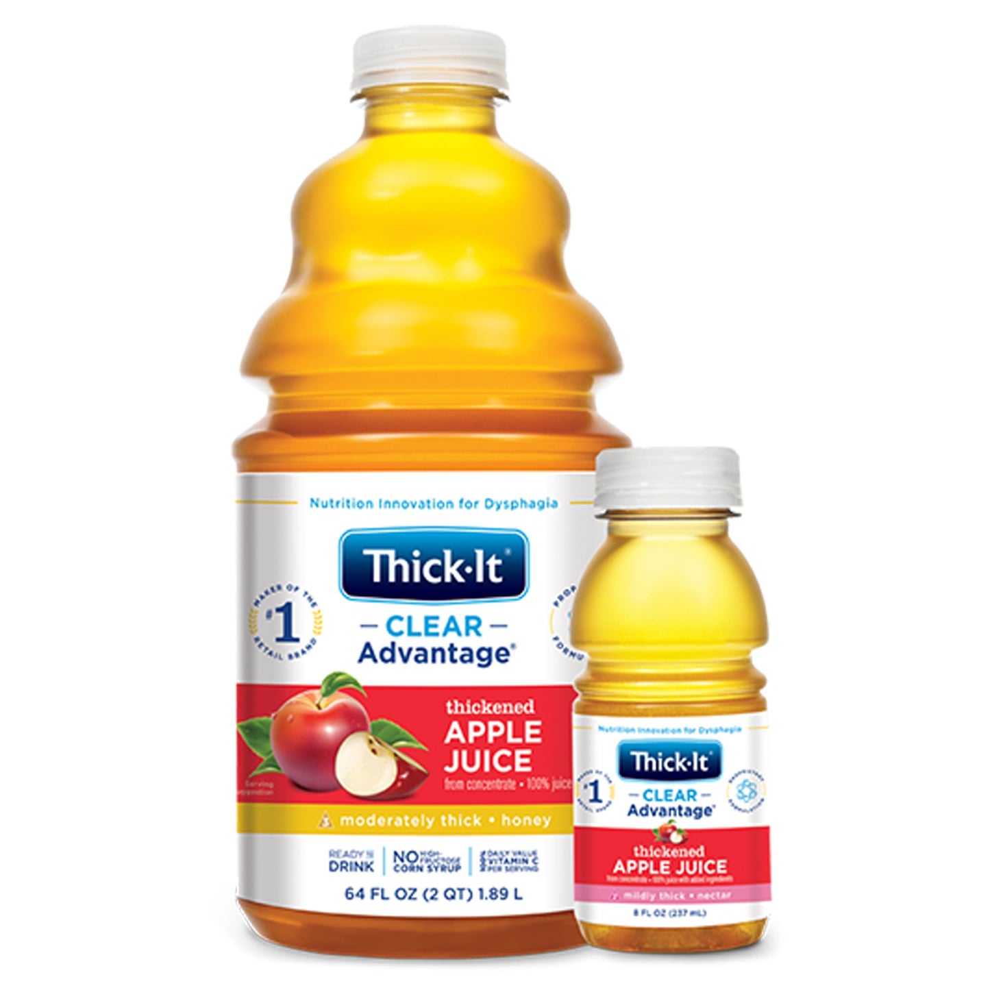 Thick-It® Clear Advantage® Thickened Beverage 64 oz. Bottle Apple Flavor Liquid IDDSI Level 3 Moderately Thick/Liquidized (742228_EA)