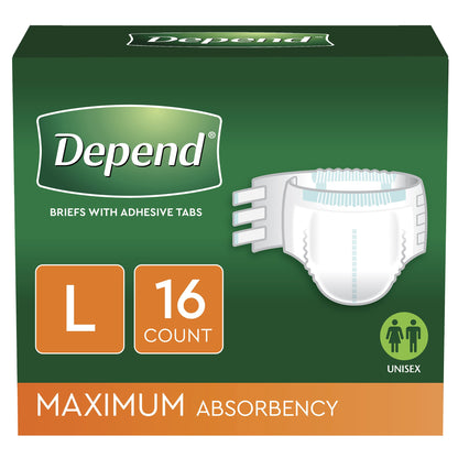 Depend® Unisex Adult Incontinence Brief Large Disposable Heavy Absorbency (812269_CS)
