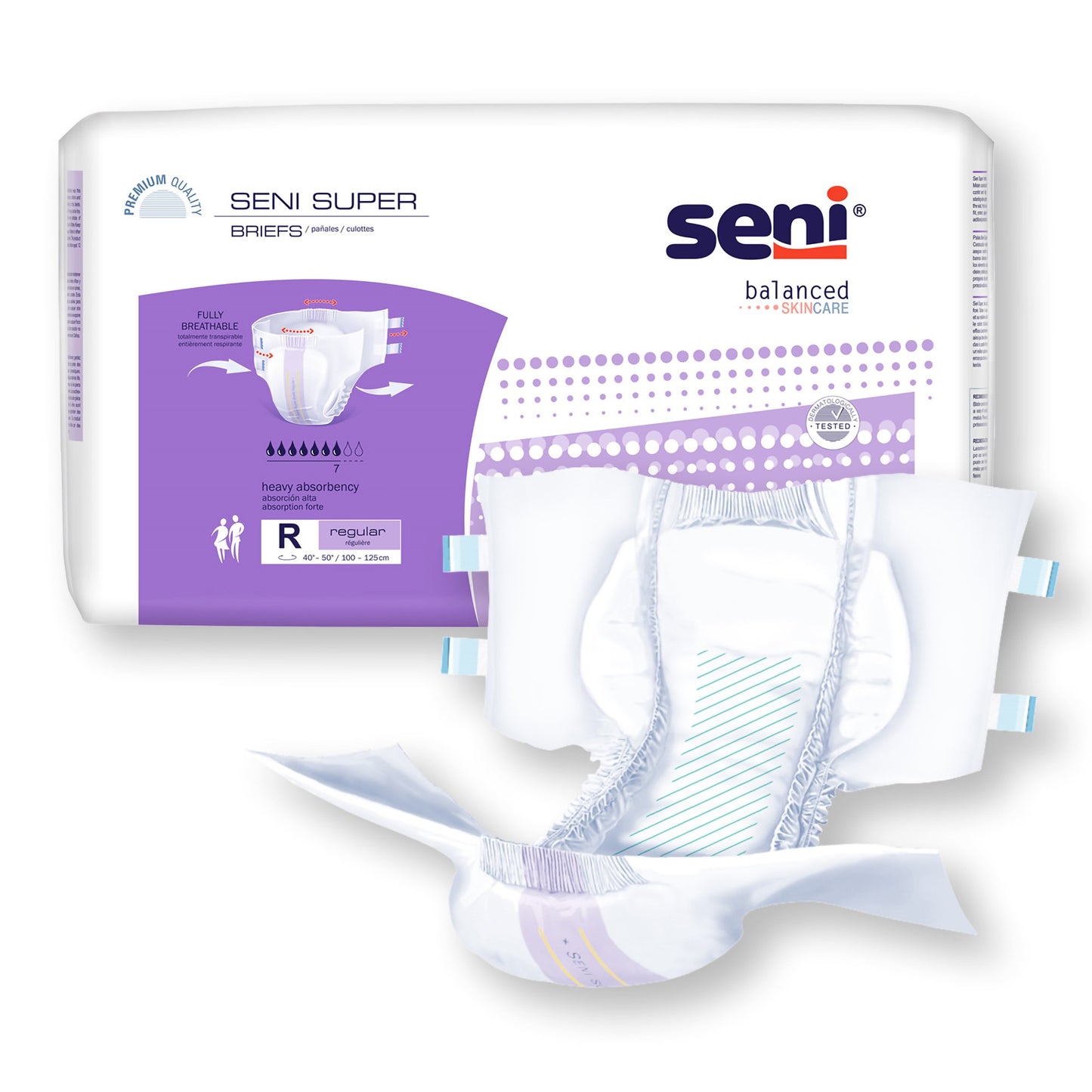 Seni® Super Unisex Adult Incontinence Brief Regular Disposable Heavy Absorbency (1163851_CS)