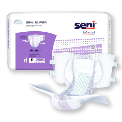 Seni® Super Unisex Adult Incontinence Brief Regular Disposable Heavy Absorbency (1163851_PK)