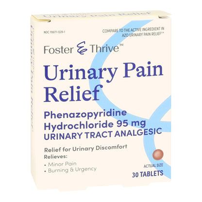 Foster & Thrive™ Urinary Pain Relief 95 mg Strength Phenazopyridine HCL Tablet 30 per Box (1244997_BX)