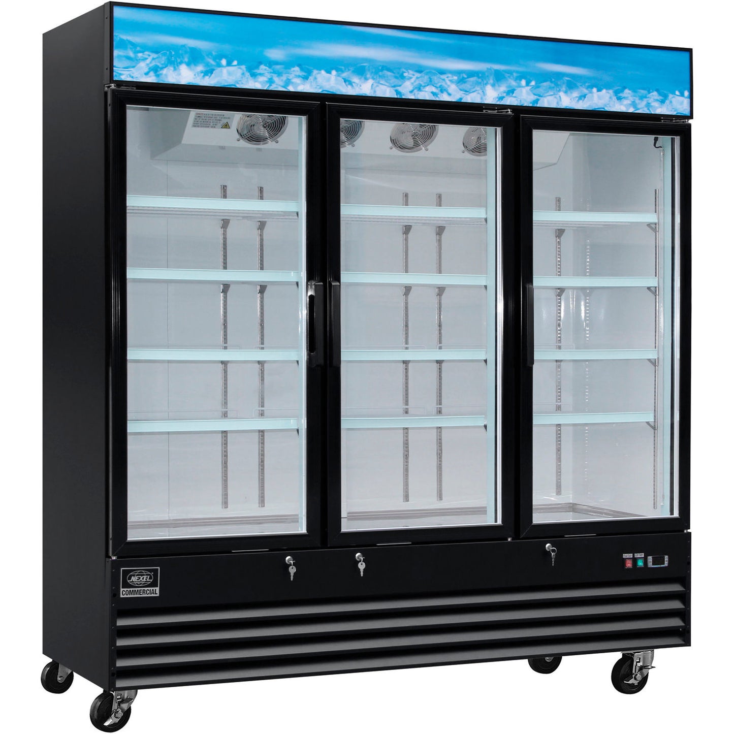 Nexel Merchandiser Refrigerator, 3 Glass Doors, 53 Cu. Ft. (WB243037)