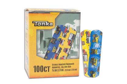 American® White Cross Stat Strip® Adhesive Strip 3/4 X 3 Inch Plastic Rectangle Kid Design (Tonka) Sterile (980581_BX)